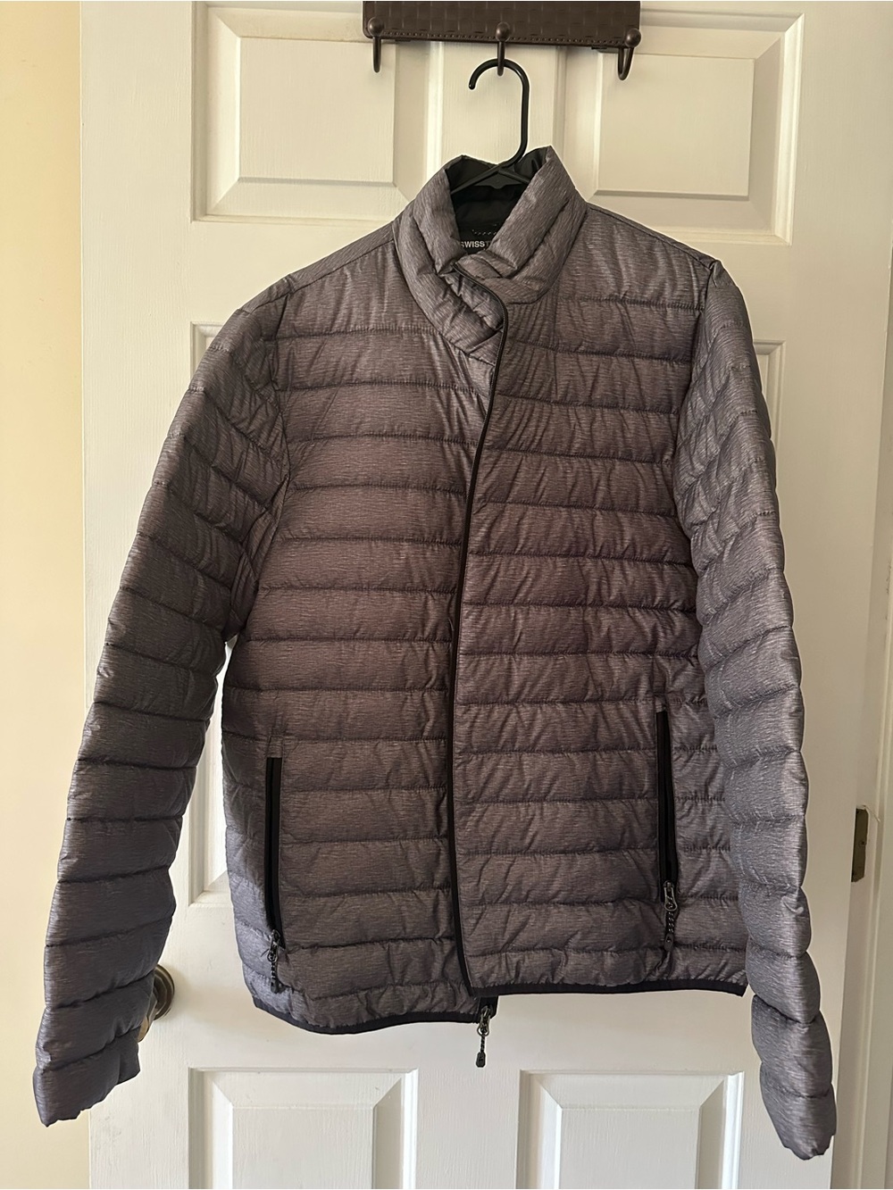 Swiss Tech Men's Quilted Puffer Jacket - Gray